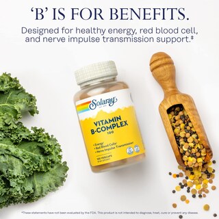 Foto 3 | Suplemento De Complejo De Vitamina B Solaray, 100 Cápsulas Vegetarianas, Vegano - Venta Internacional.