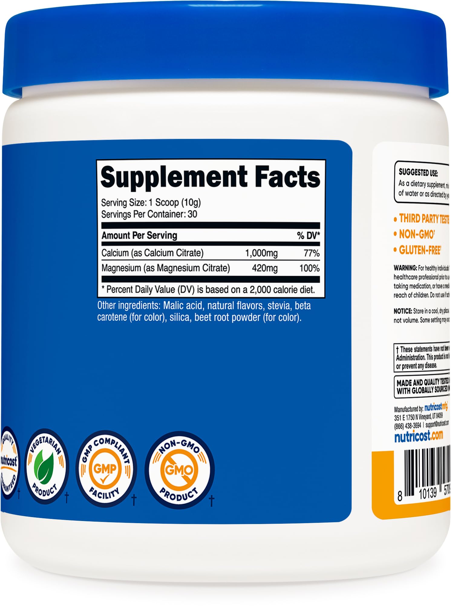 Foto 5 | Suplemento Nutricost De Calcio Y Magnesio En Polvo, 30 Porciones - Venta Internacional.