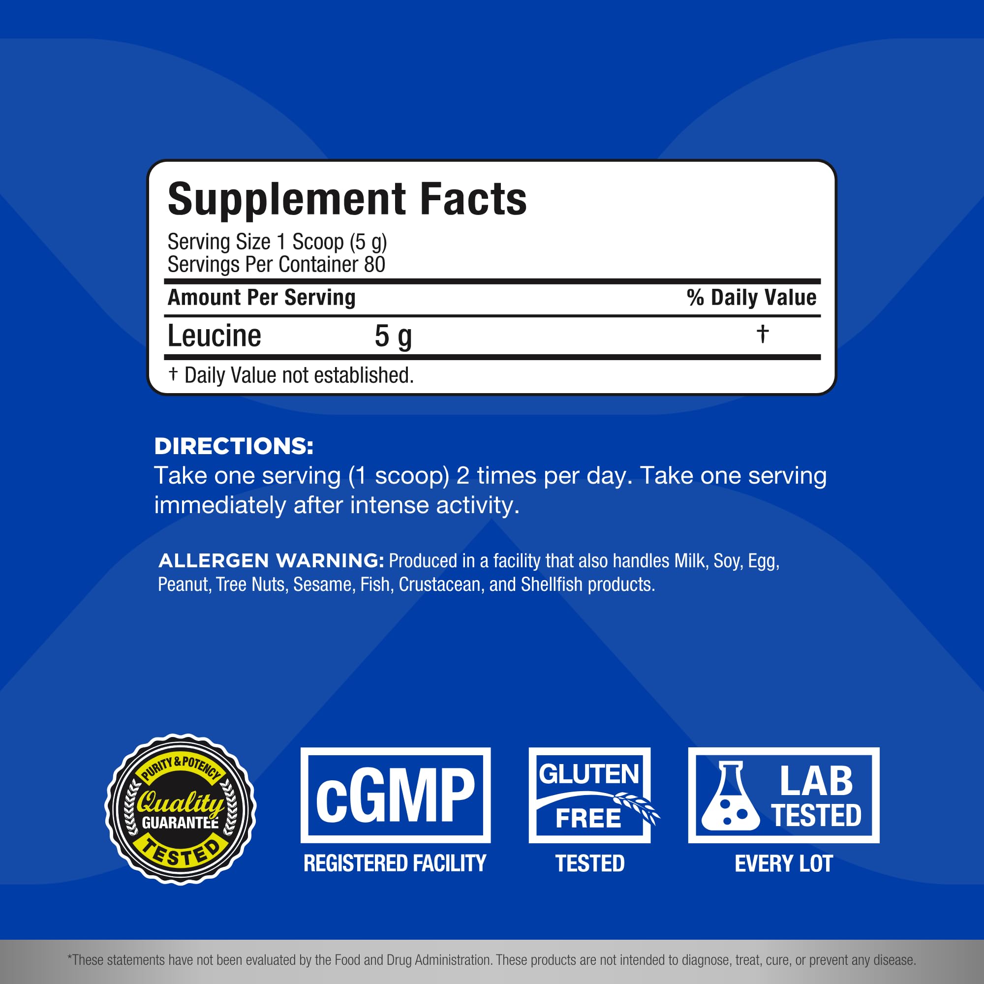 Foto 3 pulgar | Suplemento Allmax Nutrition De Leucina 5000 Mg 400 G - Venta Internacional.
