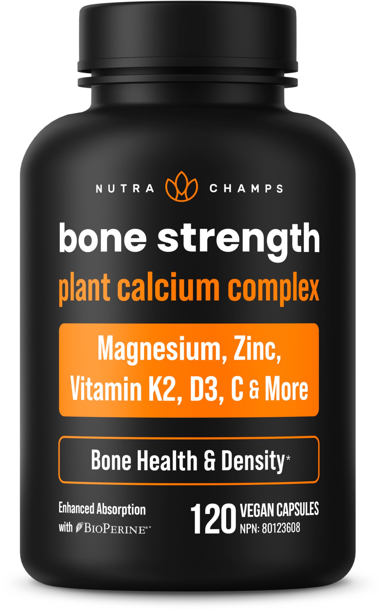 Foto 2 pulgar | Suplementos Nutrachamps Bone Strength 600 Mg De Calcio 120 Veganos - Venta Internacional.