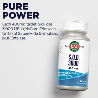 Foto 6 | Suplemento Antioxidante Kal S.o.d. 3000 400 Mg 100 Comprimidos - Venta Internacional.