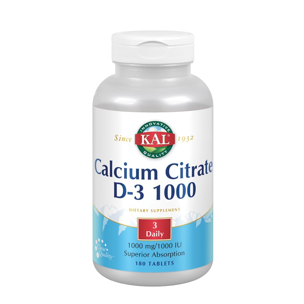 Foto 2 pulgar | Suplemento De Citrato De Calcio Kal Con D 1000 Ui 1000 Mg 180 Tabletas - Venta Internacional.