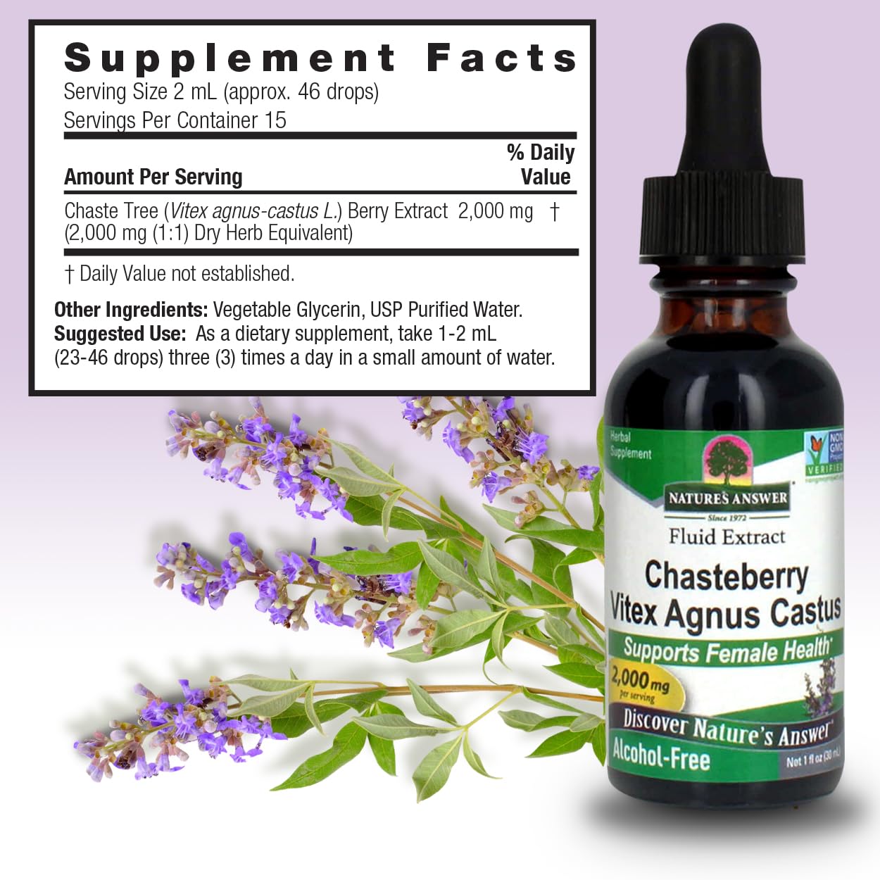 Foto 4 pulgar | Suplemento Nature's Answer Vitex Berry 30 Ml Sin Alcohol - Venta Internacional.