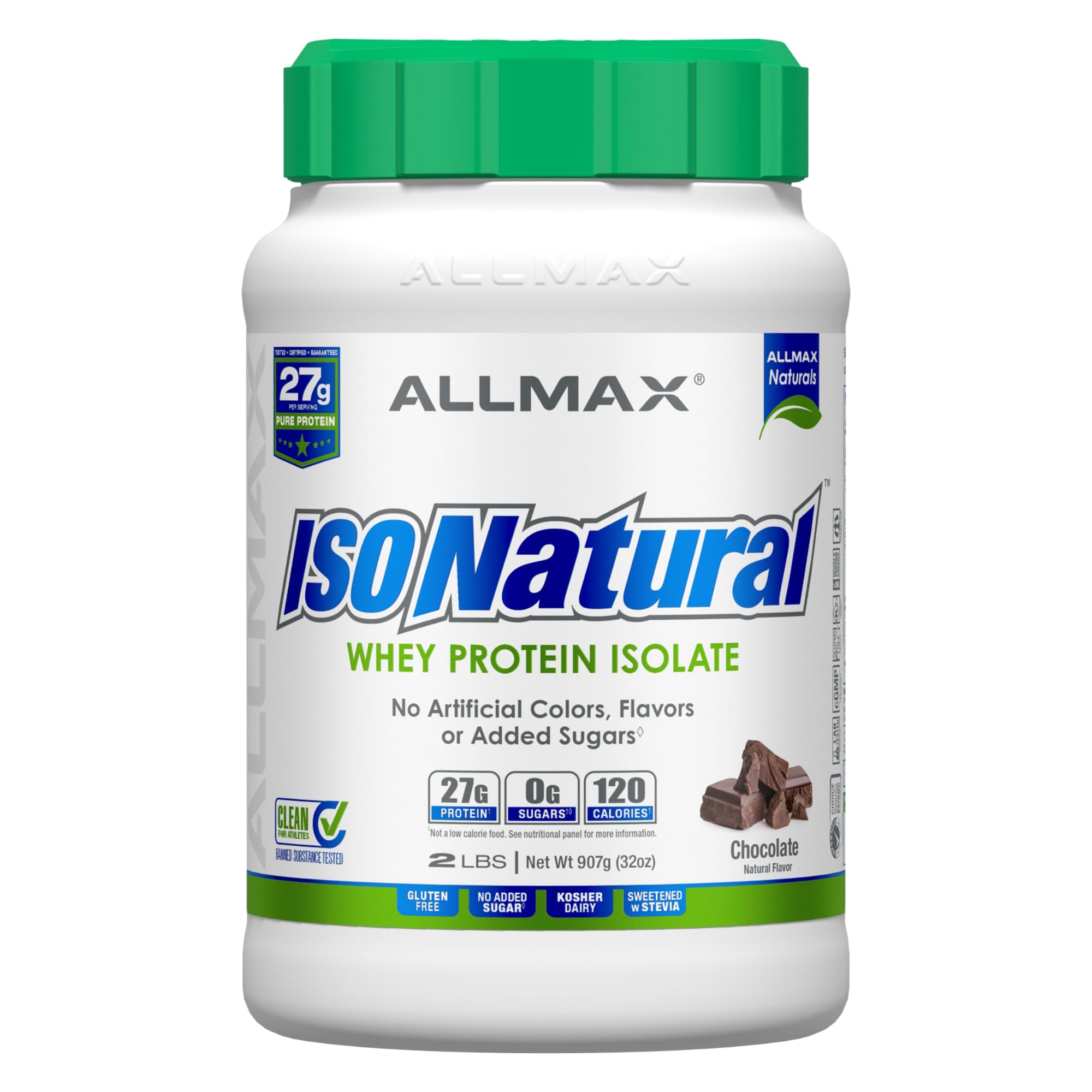 Proteína De Suero Aislada Allmax Isonatural Chocolate 907 G - Venta Internacional.