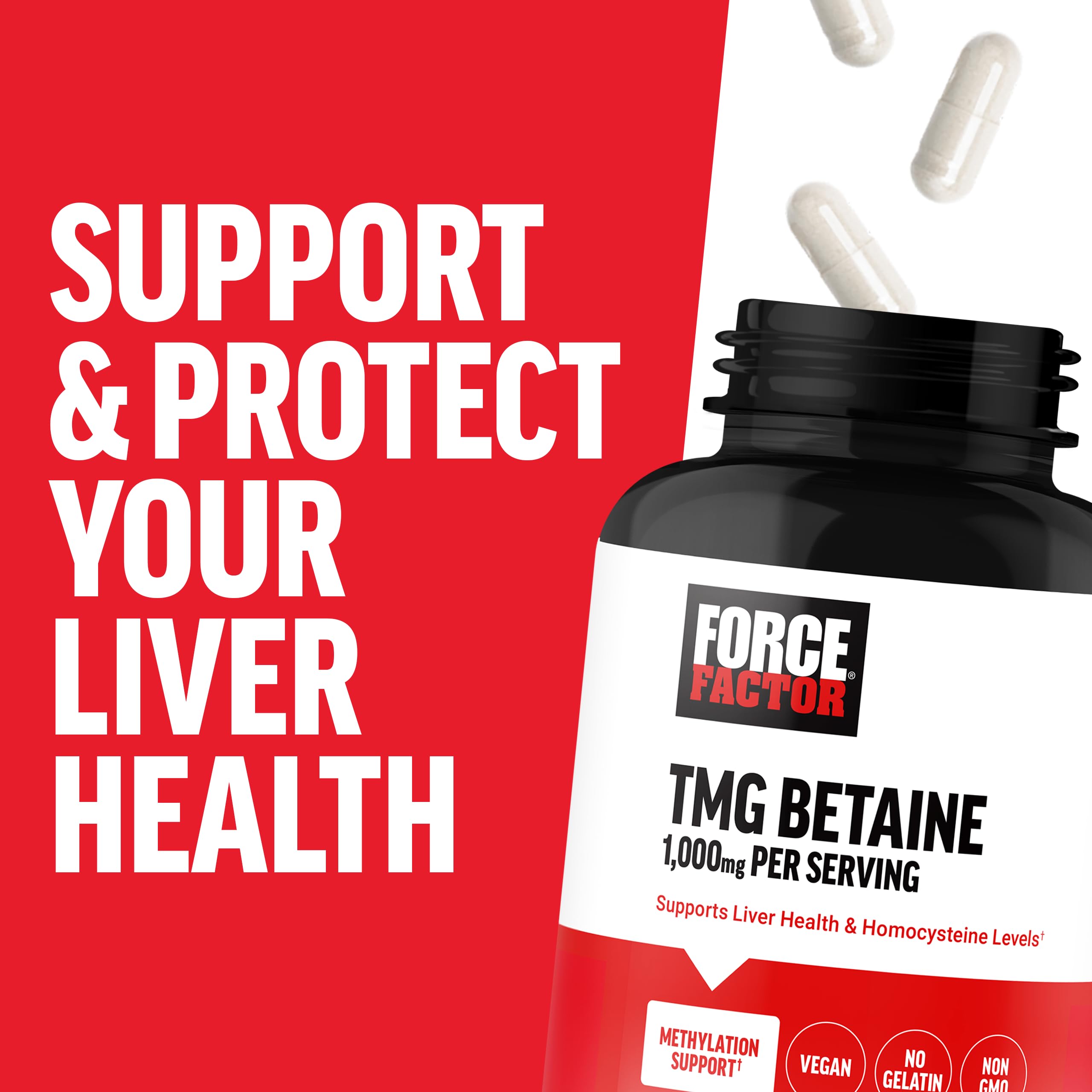 Foto 8 pulgar | Suplemento Force Factor Tmg Betaine 180 Cápsulas - Venta Internacional.
