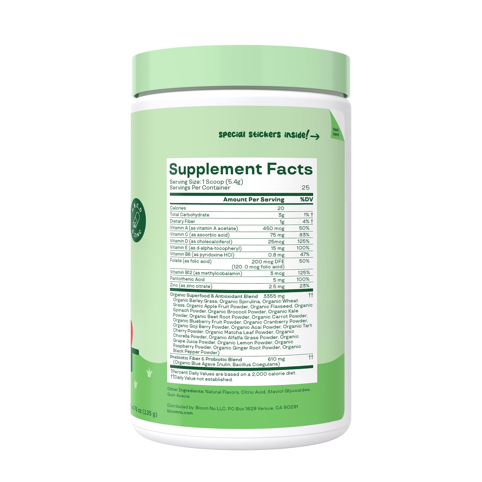 Foto 3 pulgar | Suplemento Bloom Nutrition Superfood Greens Powder Kids - Venta Internacional.