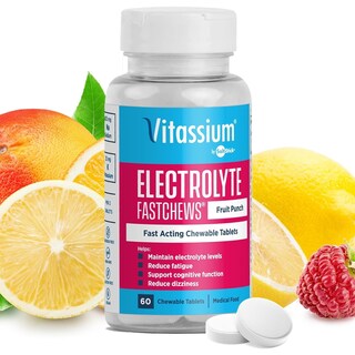 Foto 1 | Tabletas Electrolíticas Masticables Vitassium Fastchews, 60 Unidades - Venta Internacional.