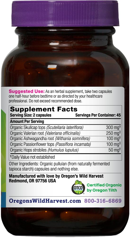 Foto 3 pulgar | Suplemento Oregon Wild Harvest Sleep Better 90 Cápsulas - Venta Internacional.