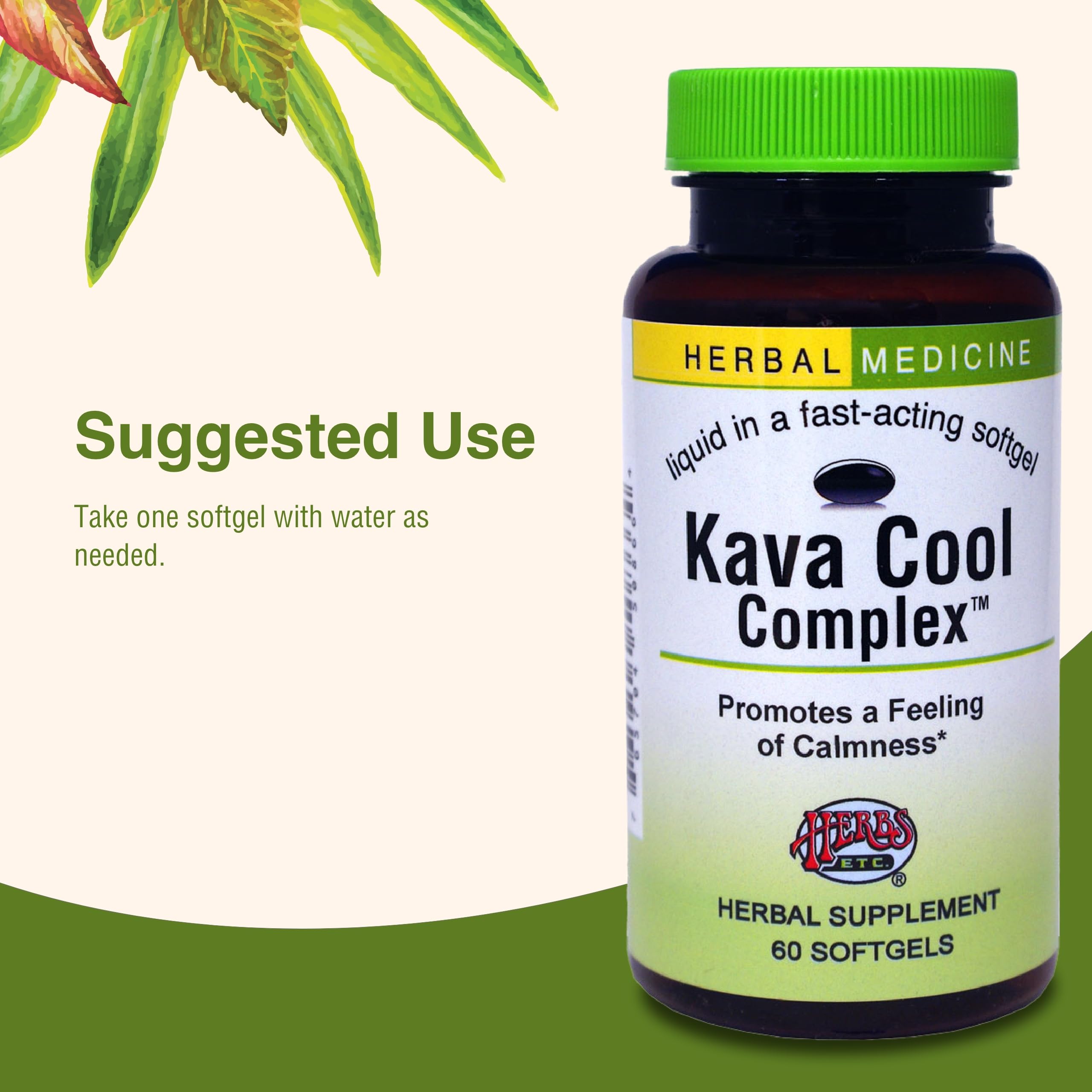 Foto 6 | Suplemento De Hierbas, Etc. Kava Calm Complex 60 Cápsulas Blandas - Venta Internacional.