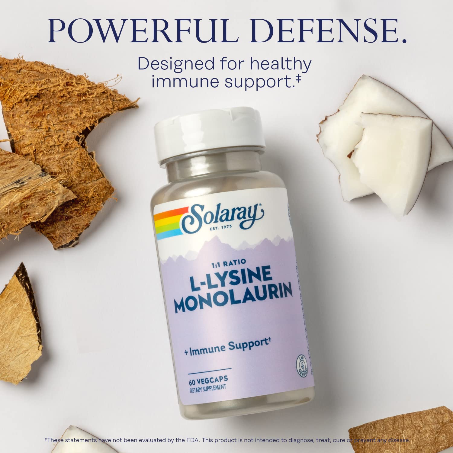 Foto 4 pulgar | Suplemento Solaray L-lisina Y Monolaurina Para El Apoyo Inmunológico, 500 Mg - Venta Internacional.
