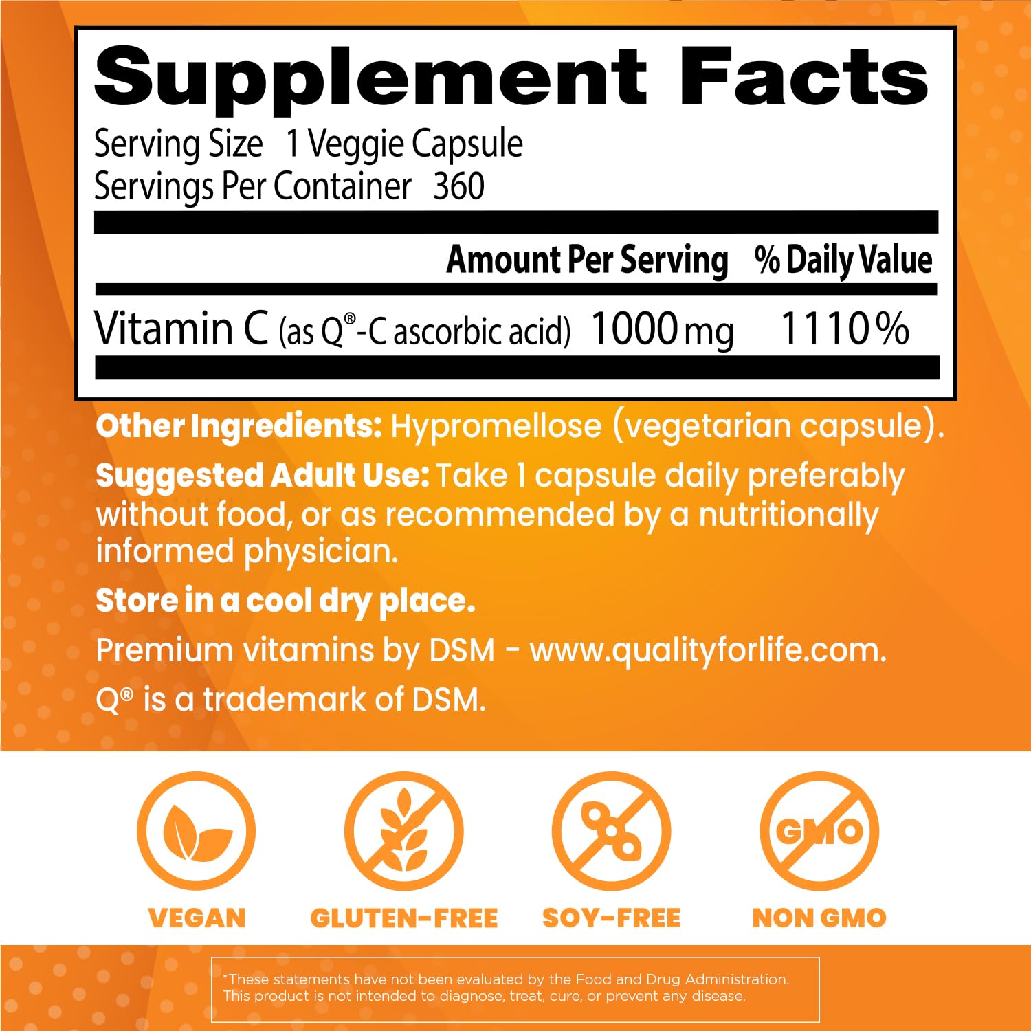 Foto 4 pulgar | Suplemento Doctor's Best De Vitamina C De 1000 Mg Con Q-c 360 Cápsulas - Venta Internacional.