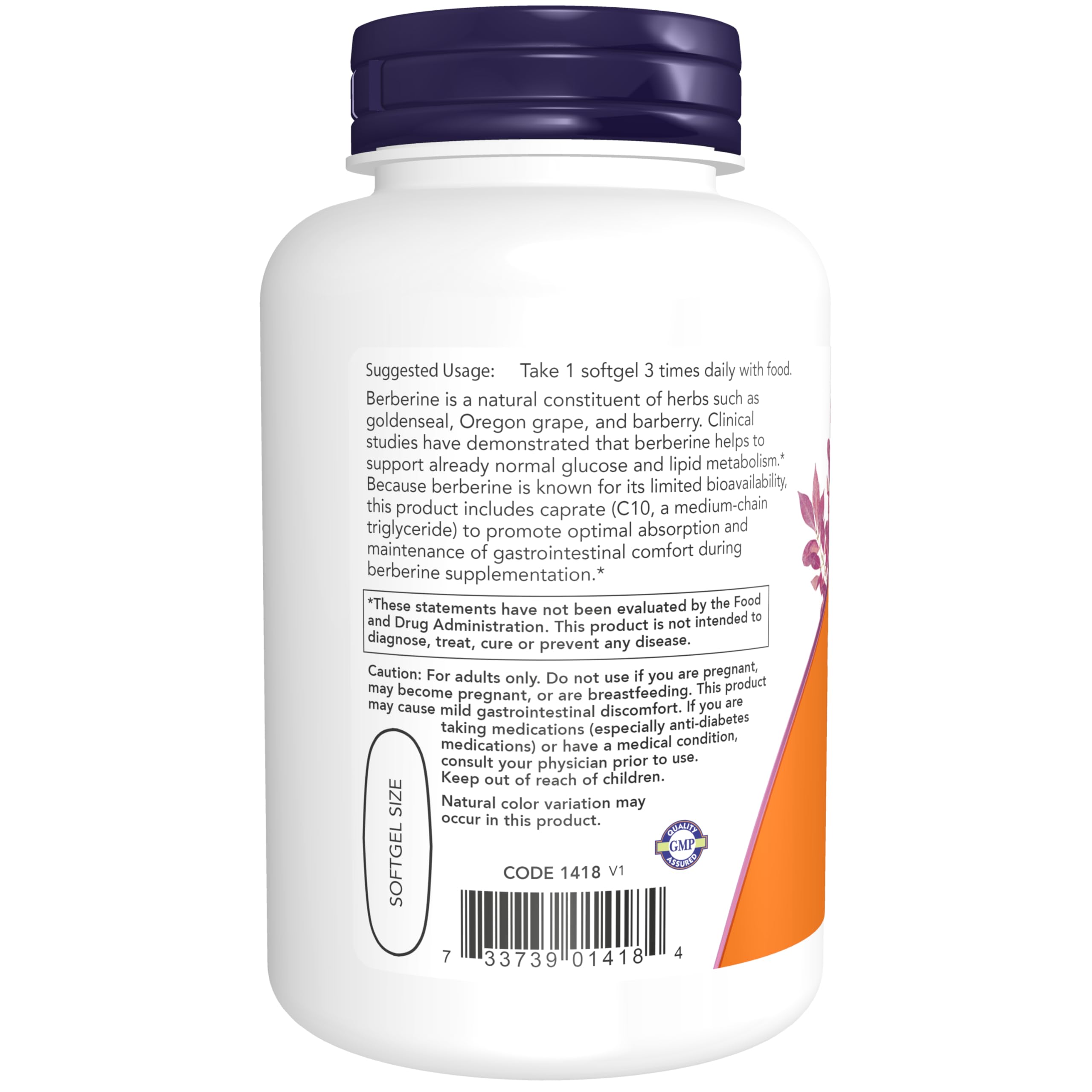 Foto 4 pulgar | Supplement Now Foods Berberine Glucosa Support 90 Cápsulas Blandas - Venta Internacional.