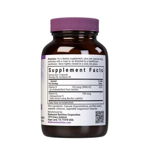 Foto 2 | Suplemento Bluebonnet Nutrition De Vitamina D3 Y K2 60 Cápsulas - Venta Internacional.