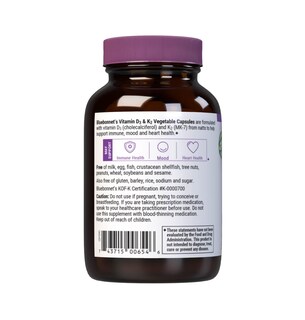 Foto 3 | Suplemento Bluebonnet Nutrition De Vitamina D3 Y K2 60 Cápsulas - Venta Internacional.
