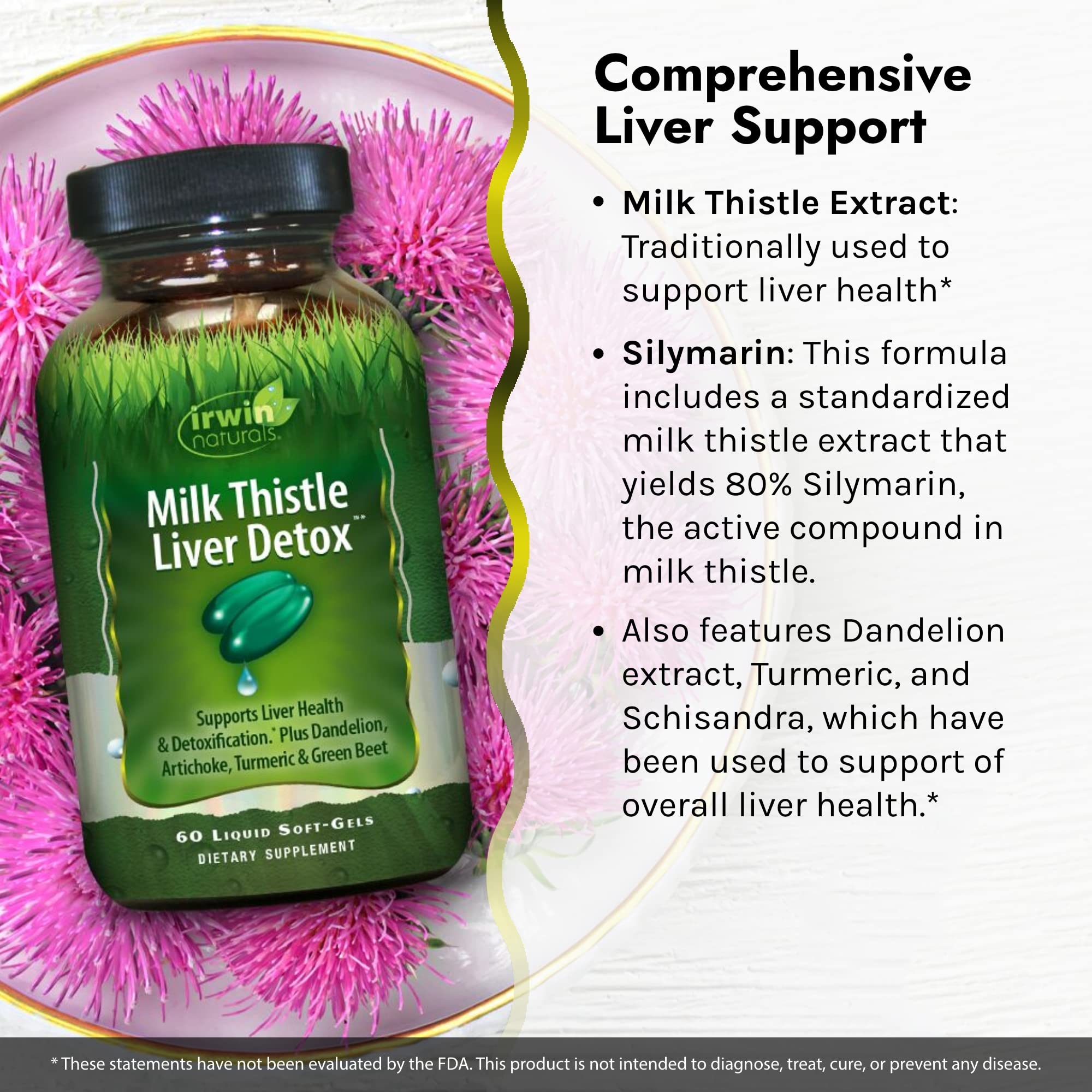 Foto 5 pulgar | Suplemento Irwin Naturals Milk Thistle Liver Detox 60 Cápsulas Blandas - Venta Internacional.