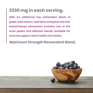 Foto 6 | Suplemento Nutrachamps Resveratrol Extra Strength 1200 Mg - Venta Internacional.