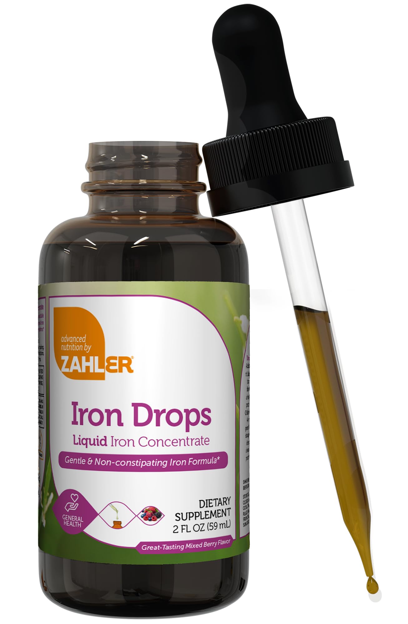 Suplemento De Hierro Líquido Zahler Iron Drops 60 Ml 18 Mg De Hierro - Venta Internacional.