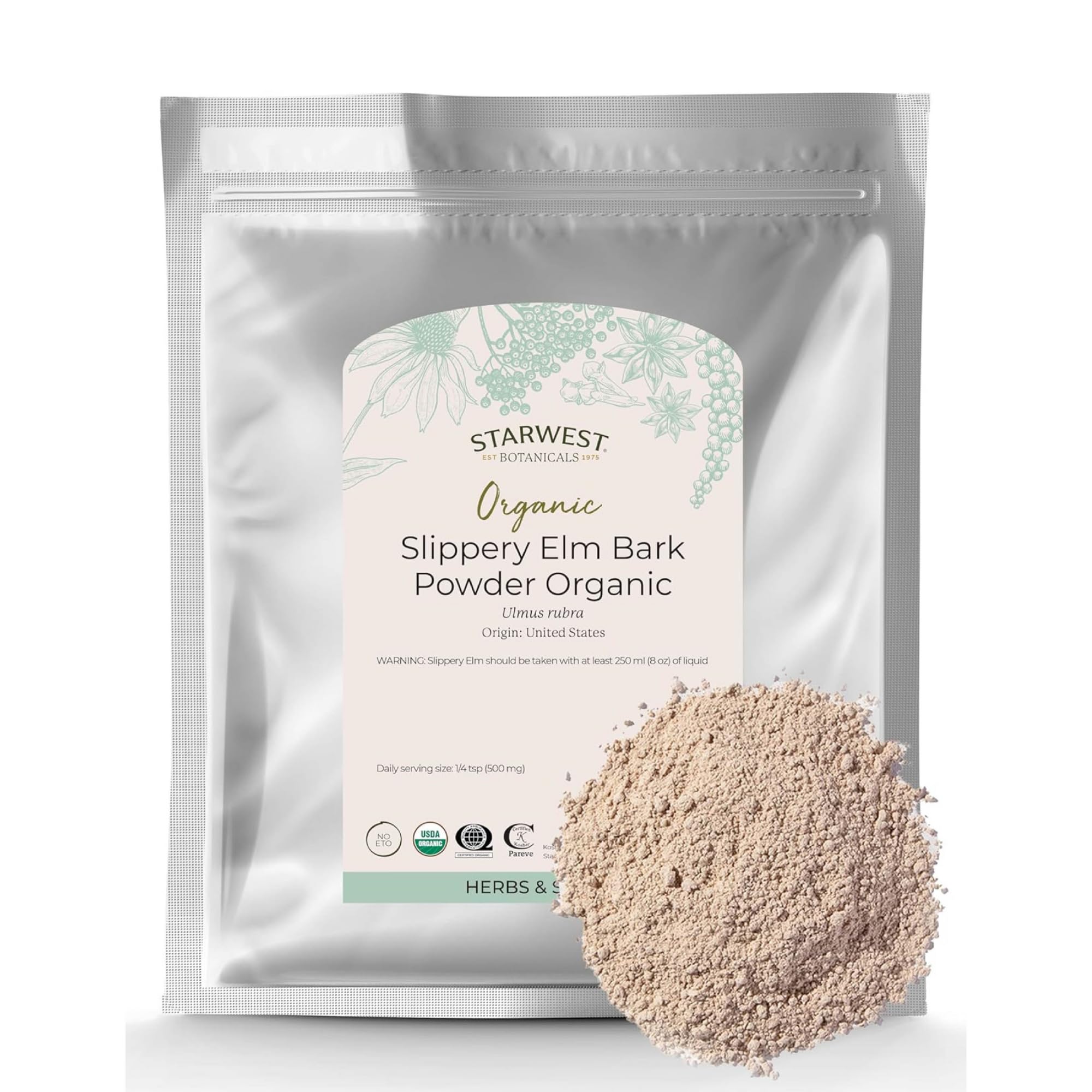 Foto 2 pulgar | Polvo De Corteza De Olmo Verde Starwest Botanicals, 454 G, Orgánico - Venta Internacional.