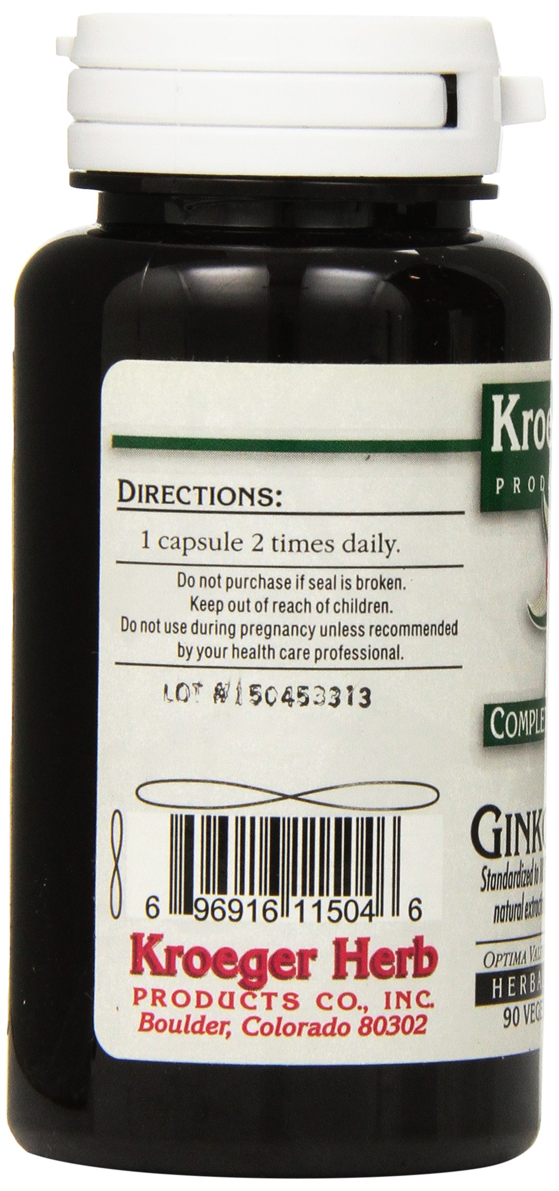 Foto 3 pulgar | Suplemento Kroeger Herb Ginkgo Biloba 90 Cápsulas Vegetarianas - Venta Internacional.