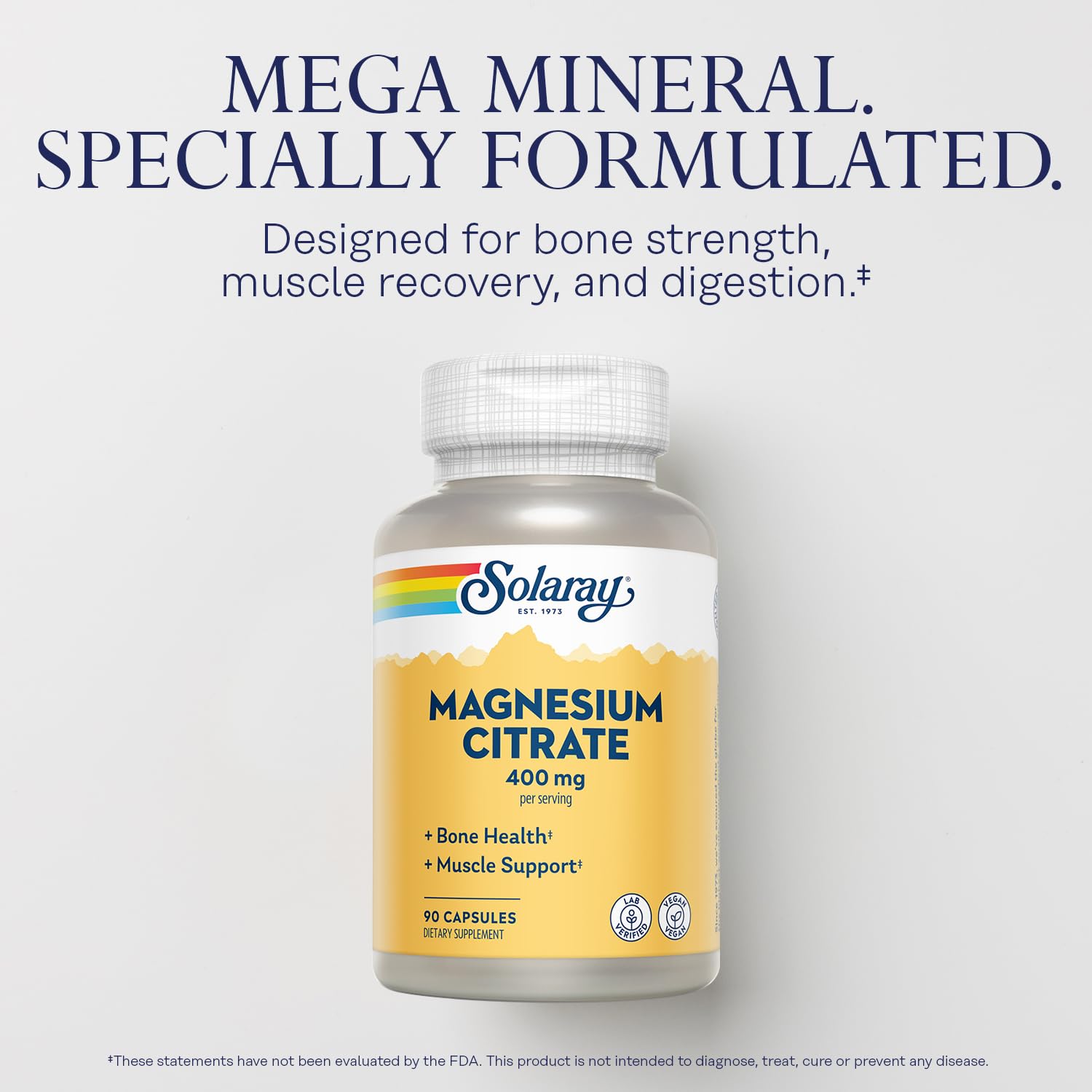 Foto 4 pulgar | Suplemento De Citrato De Magnesio Solaray, 400 Mg, 90 Cápsulas Vegetales - Venta Internacional.