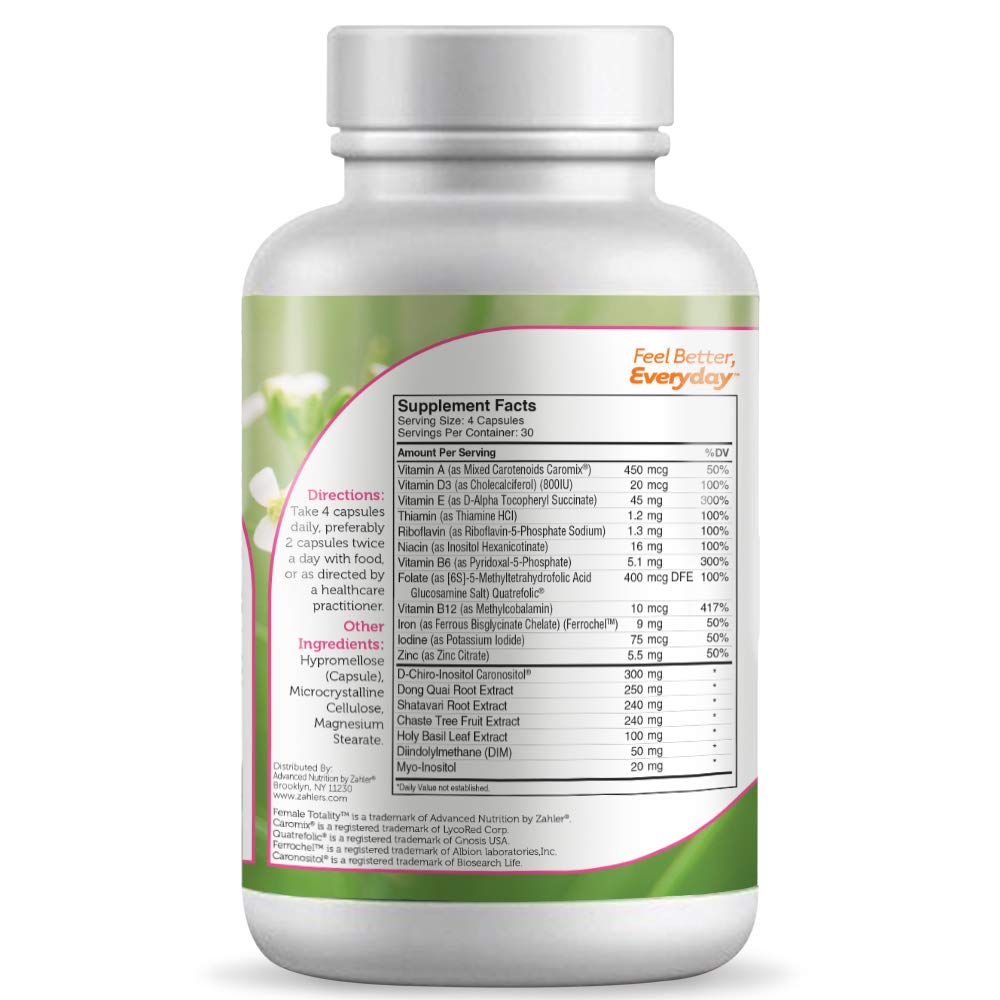 Foto 2 | Suplementos De Fertilidad Zahler Female Totality 120 Cápsulas - Venta Internacional.