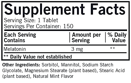 Foto 3 pulgar | Suplemento Kirkman, Tabletas Masticables De Melatonina, 3 Mg, 150 Unidades - Venta Internacional.