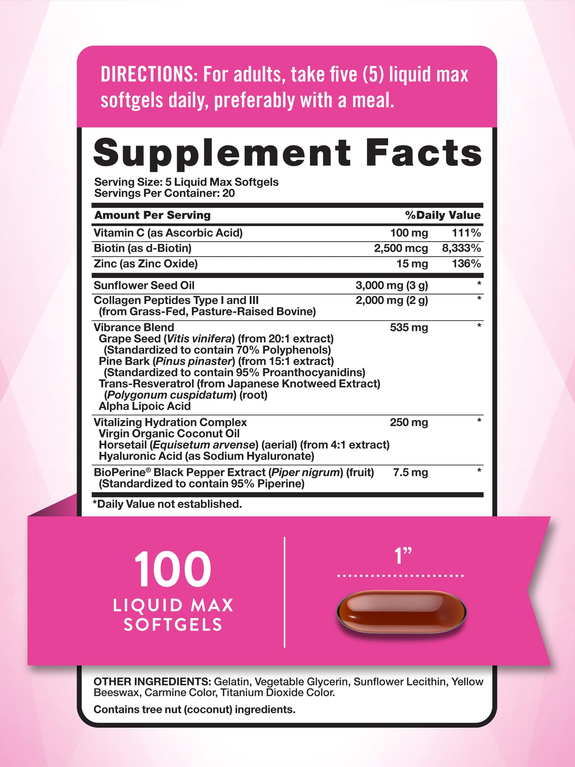 Foto 3 pulgar | Suplemento Nature's Truth Collagen Beauty 100 Cápsulas Blandas - Venta Internacional.