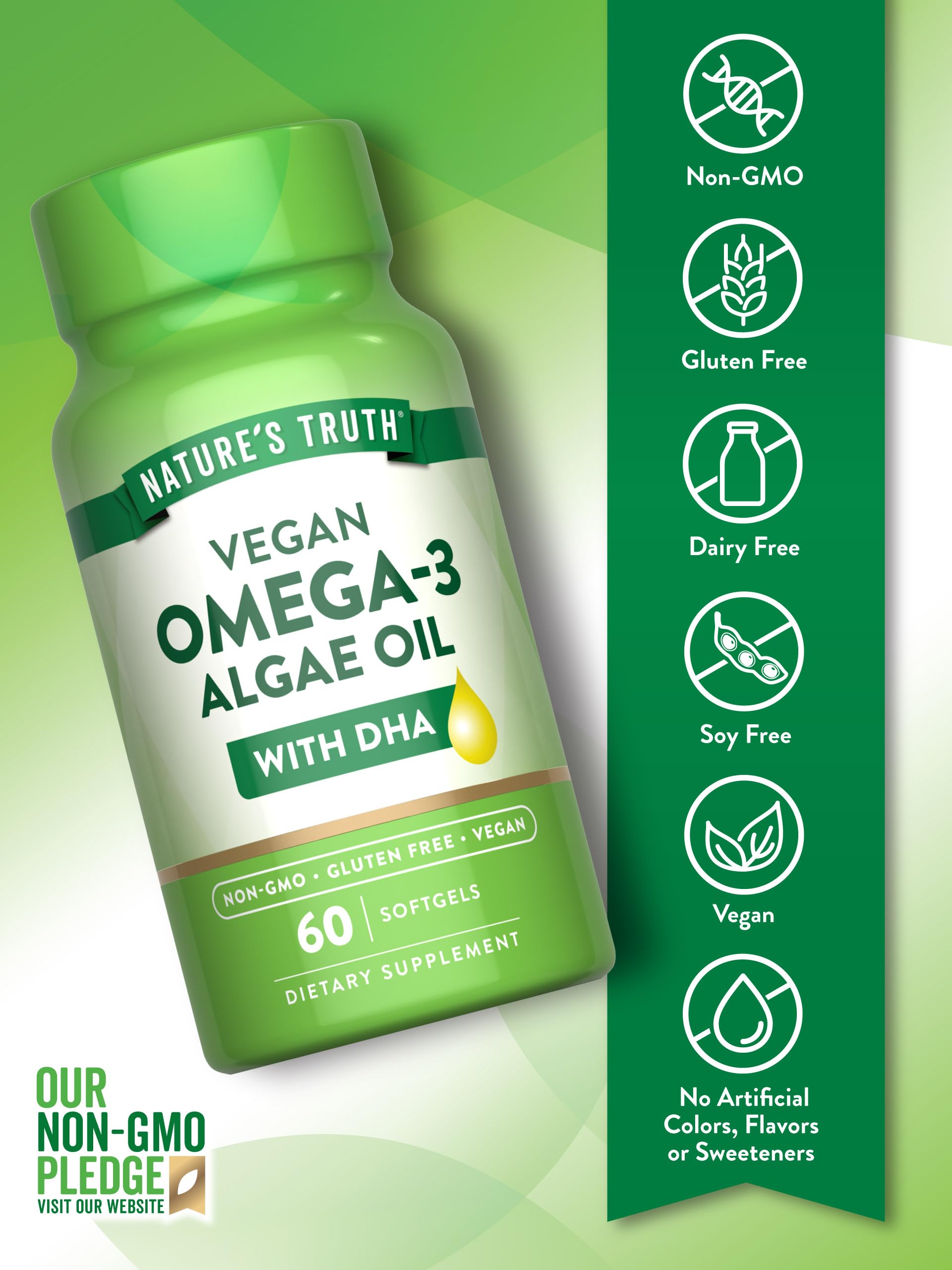 Foto 4 pulgar | Suplemento Nature's Truth, Cápsulas Blandas Veganas Con Omega 3, 60 Unidades - Venta Internacional.
