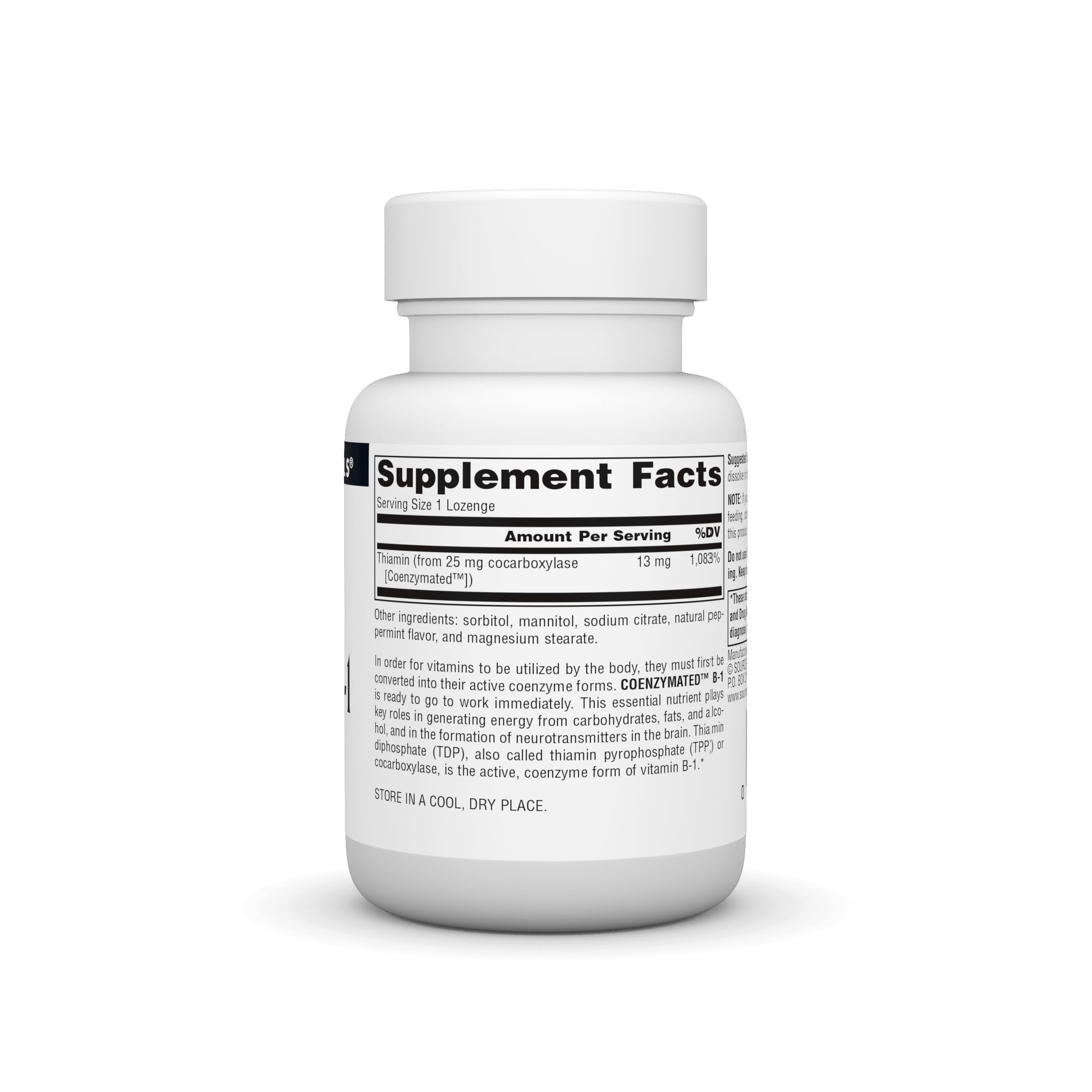 Foto 3 pulgar | Pastillas Source Naturals Coenzymated B-1 25 Mg De Tiamina 60 G - Venta Internacional.