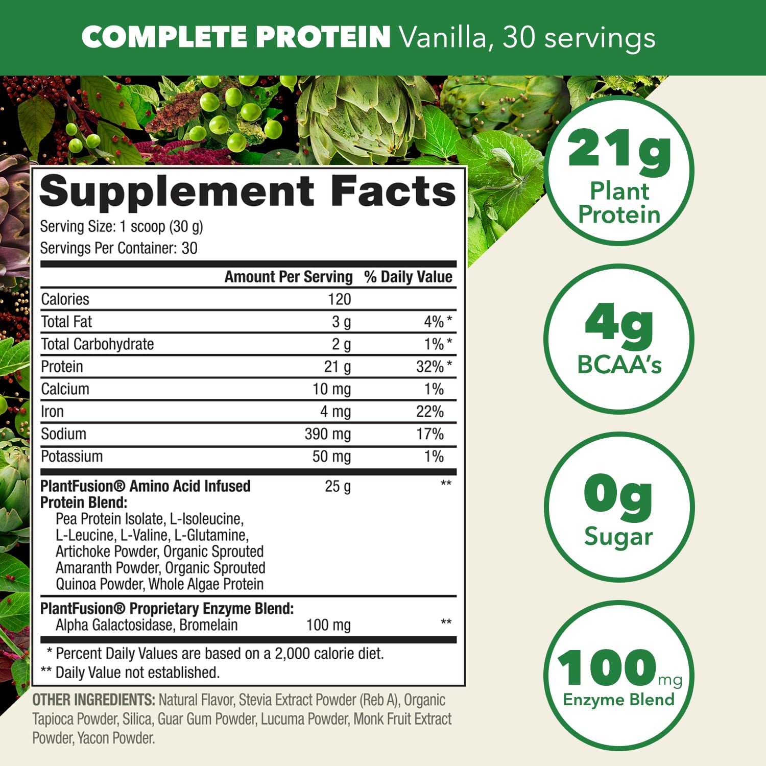 Foto 3 pulgar | Proteína En Polvo Plantfusion Complete Vegan Vanilla 907 G - Venta Internacional.