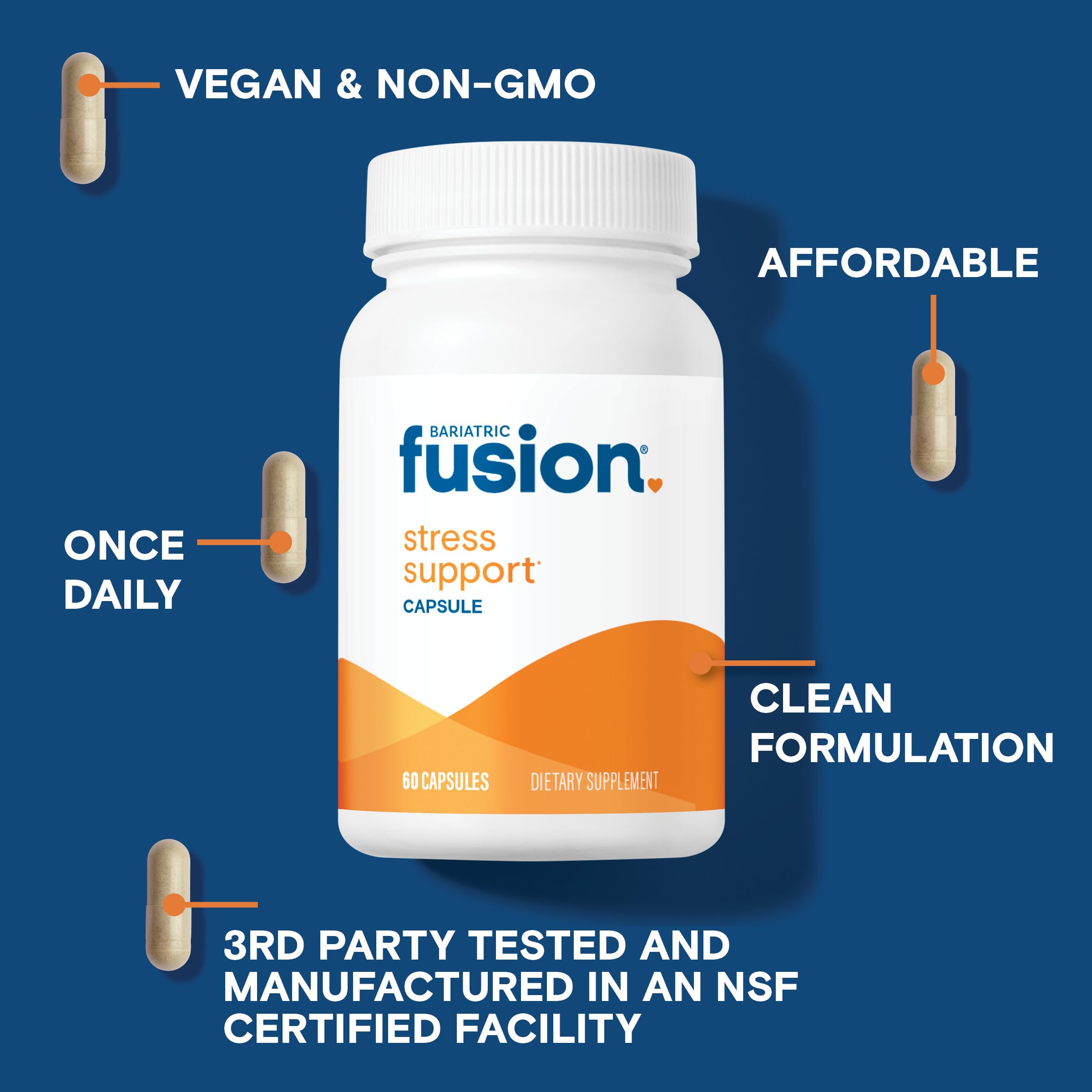 Foto 4 pulgar | Suplemento Bariatric Fusion Stress Support Vegan 60 Cápsulas - Venta Internacional.