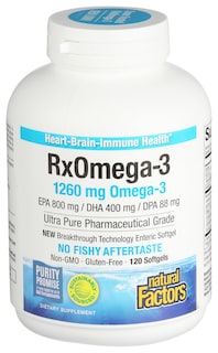 Foto 1 | Suplemento Natural Factors Rxomega-3 Heart Health 120 Cápsulas Blandas - Venta Internacional.