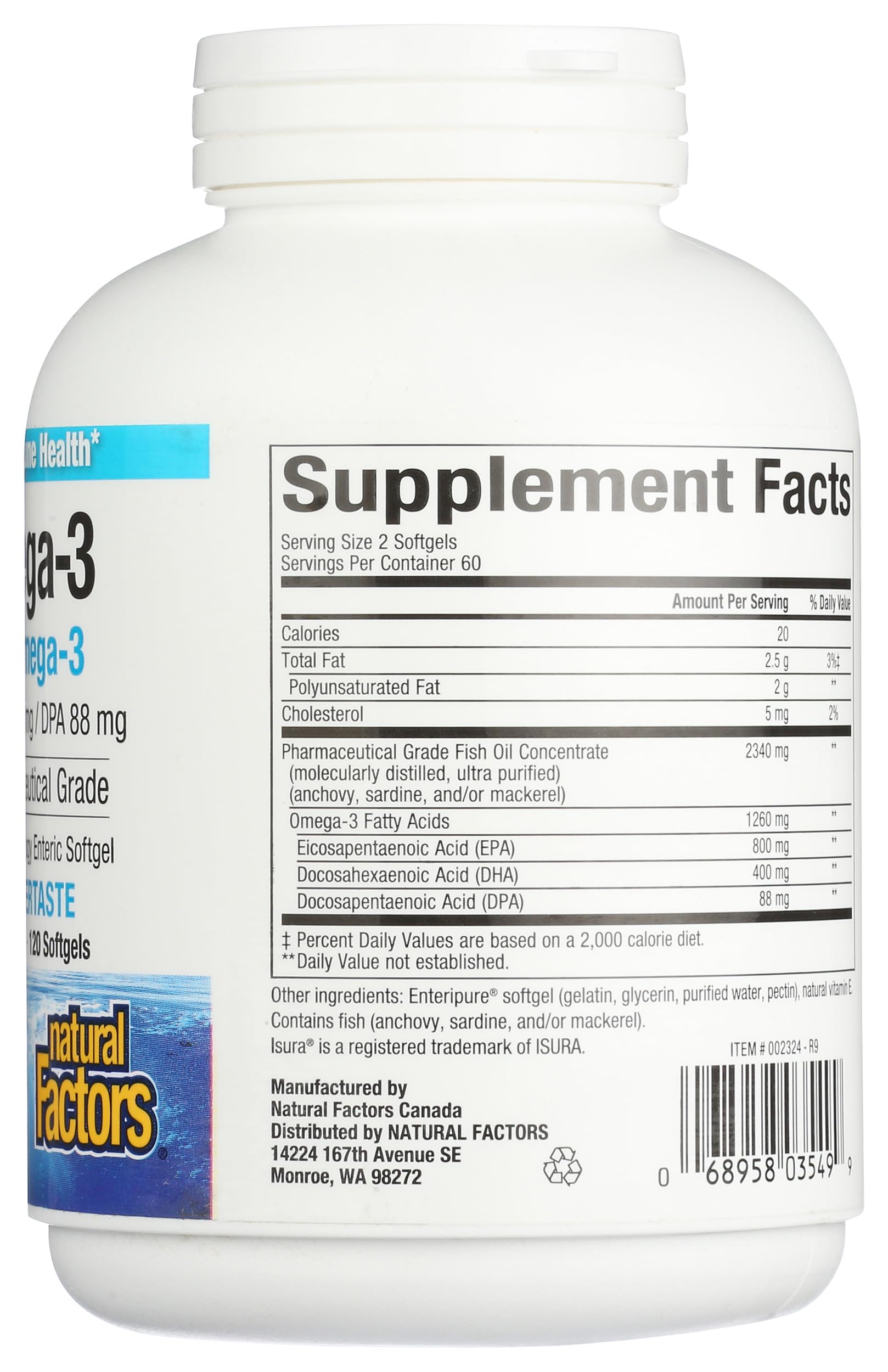 Foto 7 | Suplemento Natural Factors Rxomega-3 Heart Health 120 Cápsulas Blandas - Venta Internacional.
