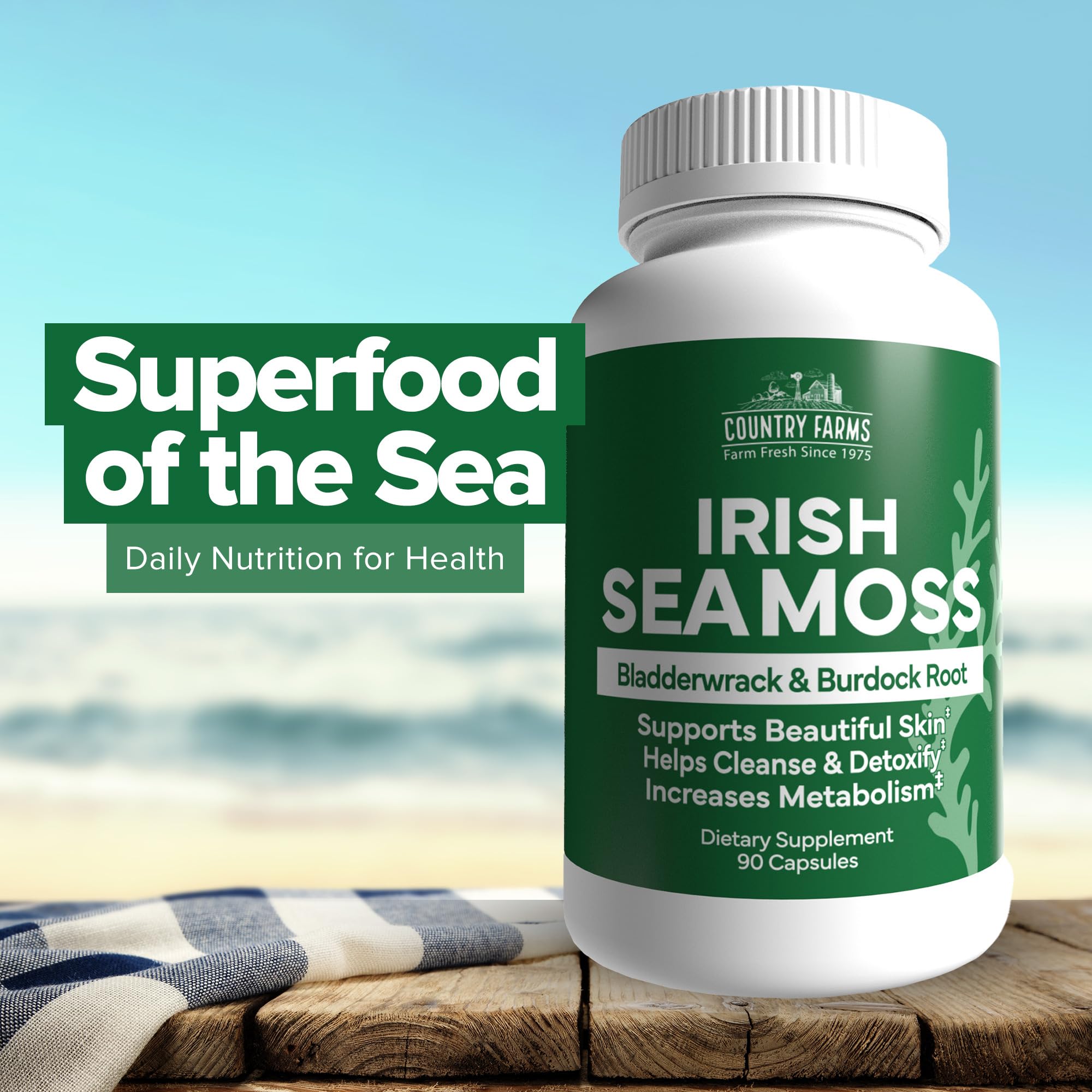Foto 4 pulgar | Suplemento Country Farms Irish Sea Moss 90 Cápsulas - Venta Internacional.