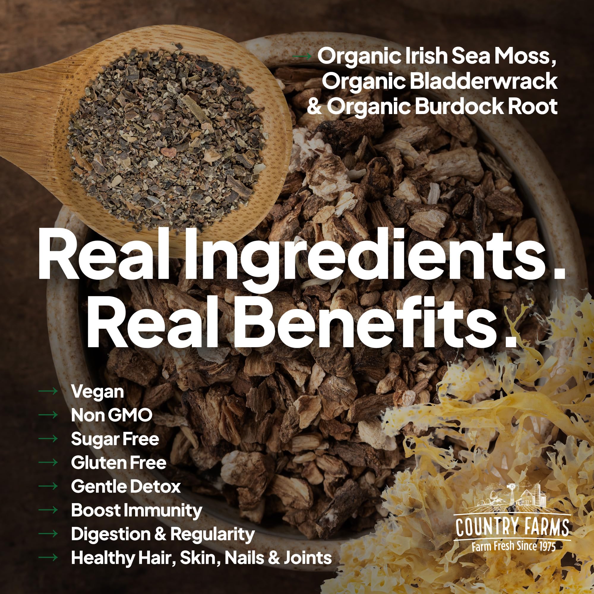 Foto 4 | Suplemento Country Farms Irish Sea Moss 90 Cápsulas - Venta Internacional.
