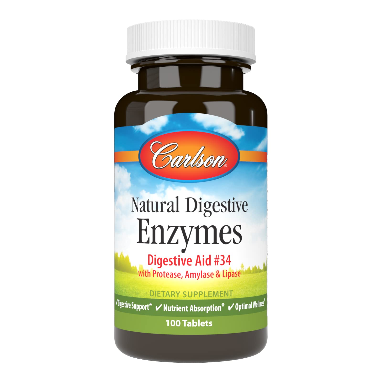 Foto 2 pulgar | Enzimas Digestivas Carlson Natural Digestive Aid #34 100 Comprimidos - Venta Internacional.