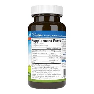 Foto 2 | Enzimas Digestivas Carlson Natural Digestive Aid #34 100 Comprimidos - Venta Internacional.