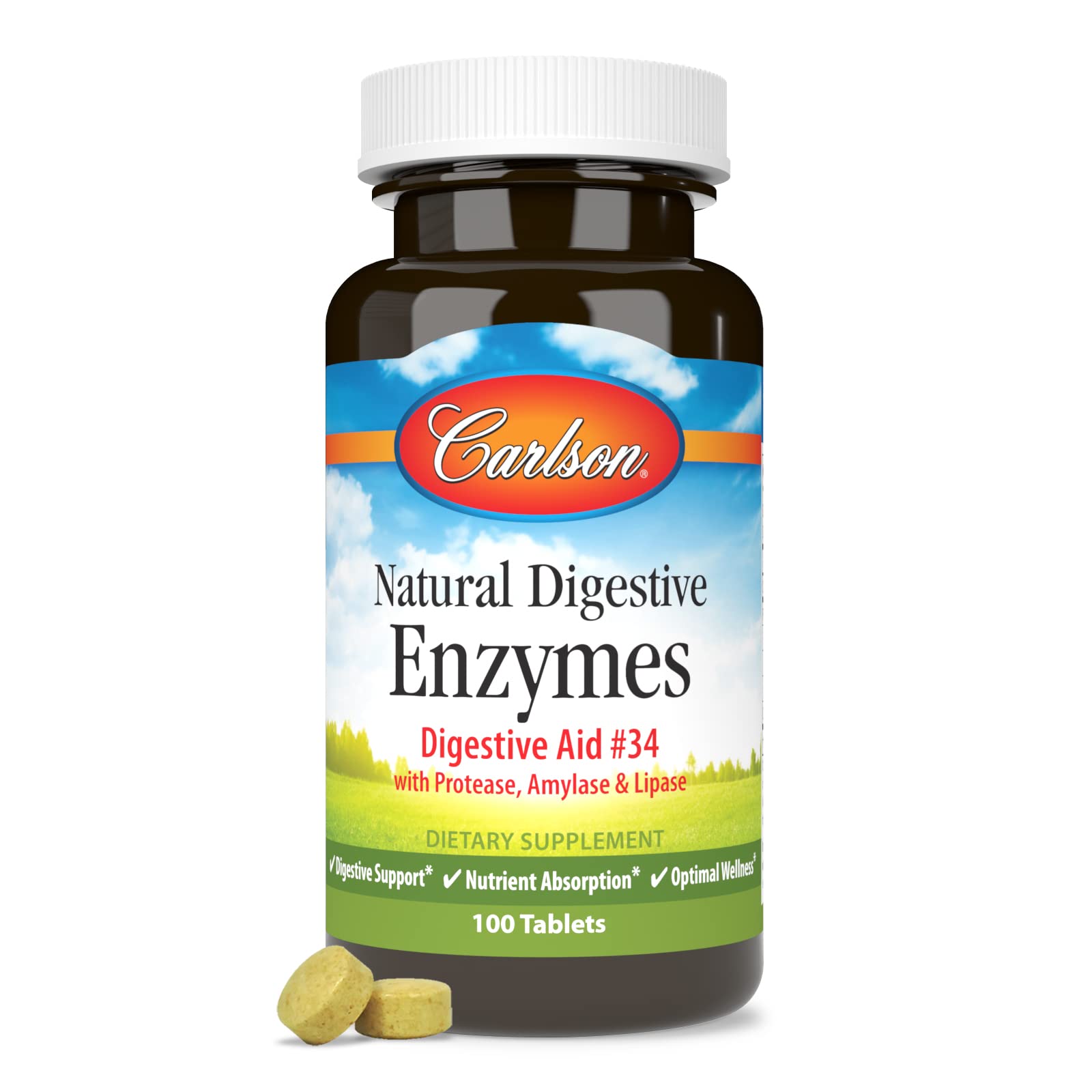 Foto 6 pulgar | Enzimas Digestivas Carlson Natural Digestive Aid #34 100 Comprimidos - Venta Internacional.