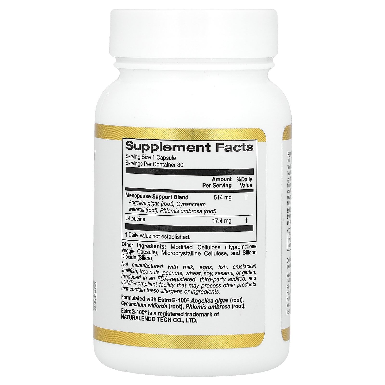 Foto 3 pulgar | Suplemento California Gold Nutrition Menopause Support 30 Cápsulas - Venta Internacional.