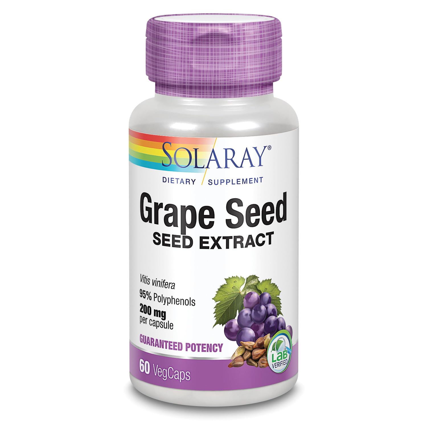 Foto 1 | Suplemento De Extracto De Semilla De Uva Solaray 200 Mg Con Bioflavonoide - Venta Internacional.