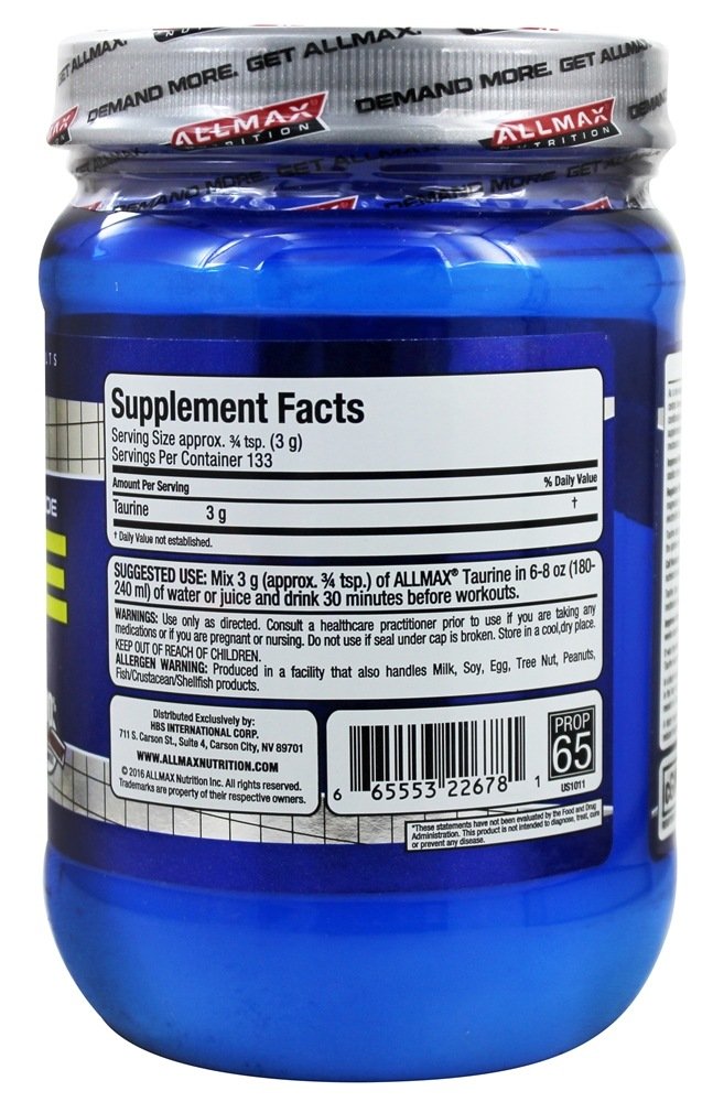Foto 4 pulgar | Suplemento Allmax Nutrition De Taurina De 3000 Mg Vegano Sin Gluten - Venta Internacional.