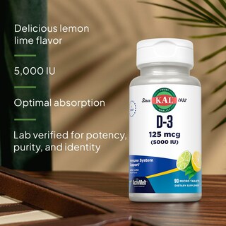 Foto 4 | Suplemento Kal De Vitamina D-3, 5000 Ui, Activmelt, 90 Comprimidos - Venta Internacional.