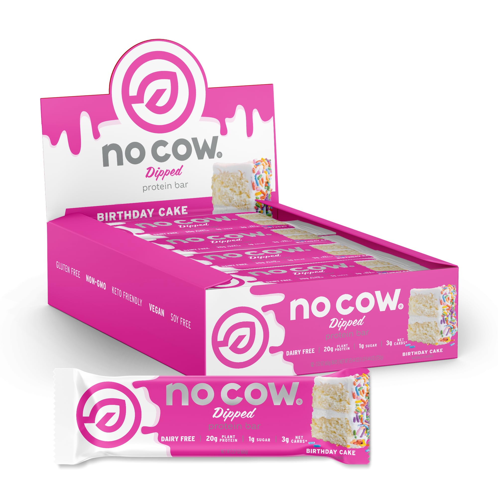 Foto 1 | Pastel De Cumpleaños No Bañado En Vaca Protein Bars, 20 G, Vegano, 12 Unidades - Venta Internacional.