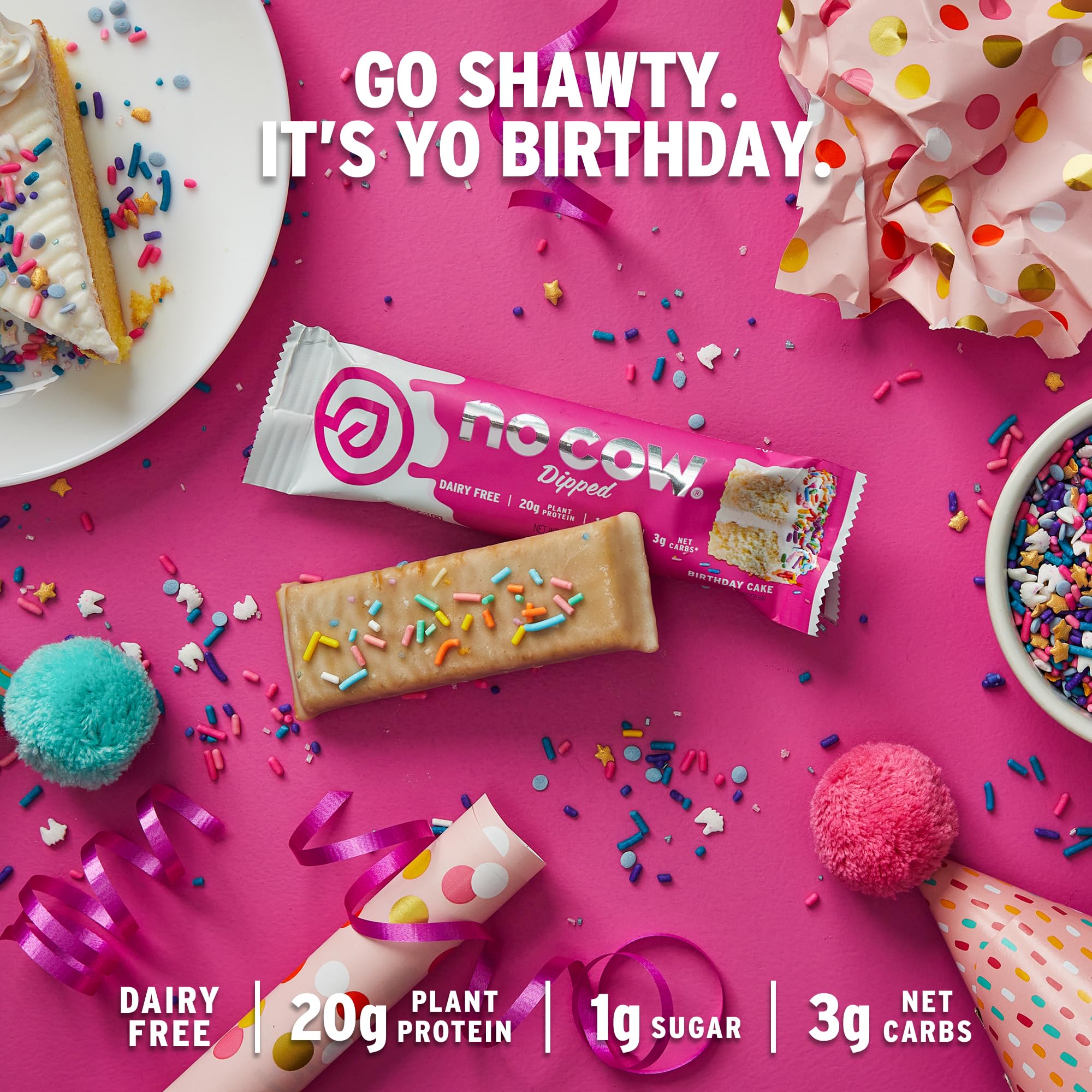 Foto 3 | Pastel De Cumpleaños No Bañado En Vaca Protein Bars, 20 G, Vegano, 12 Unidades - Venta Internacional.