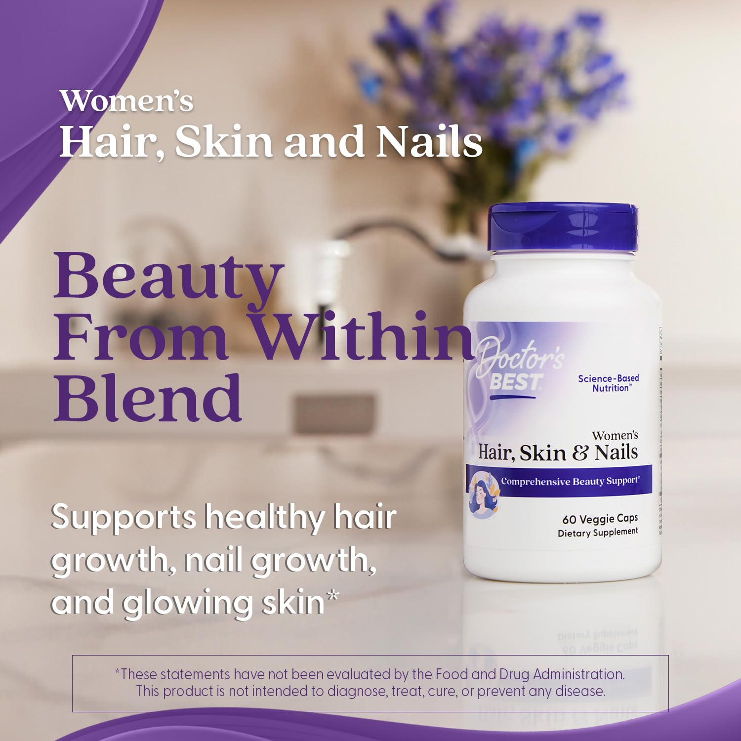 Foto 5 | Suplemento Doctor's Best Para Cabello, Piel Y Uñas Para Mujer, 60 Cápsulas - Venta Internacional.