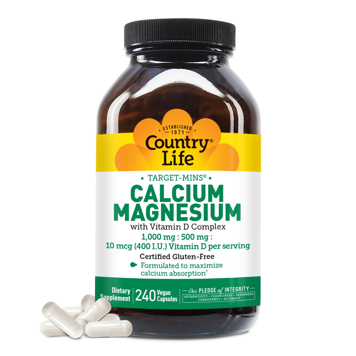 Foto 2 pulgar | Suplemento Country Life Target-mins De Calcio, Magnesio Y Vitamina D - Venta Internacional.