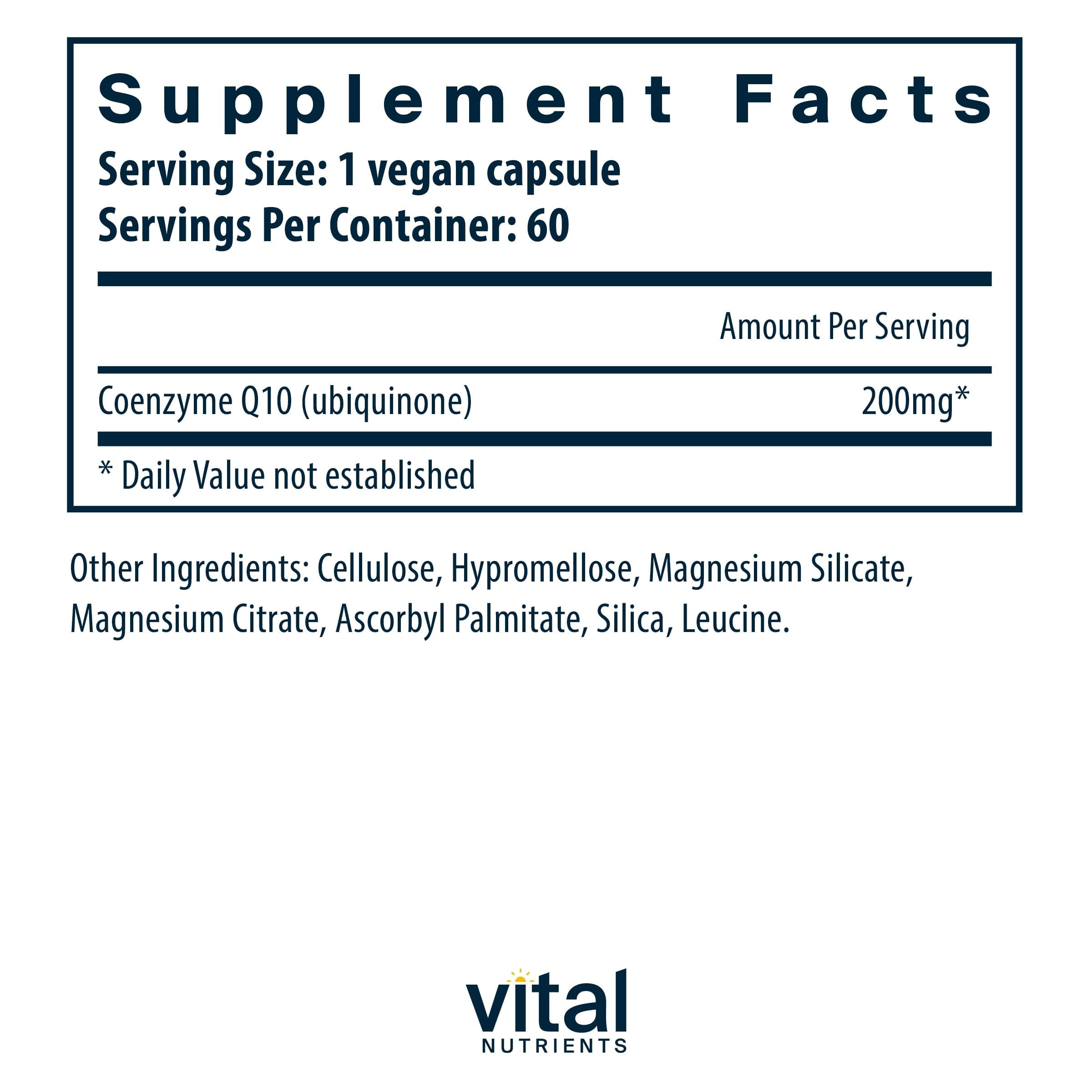 Foto 3 pulgar | Suplemento Vital Nutrients Coq10 200 Mg Vegano 60 Cápsulas - Venta Internacional.