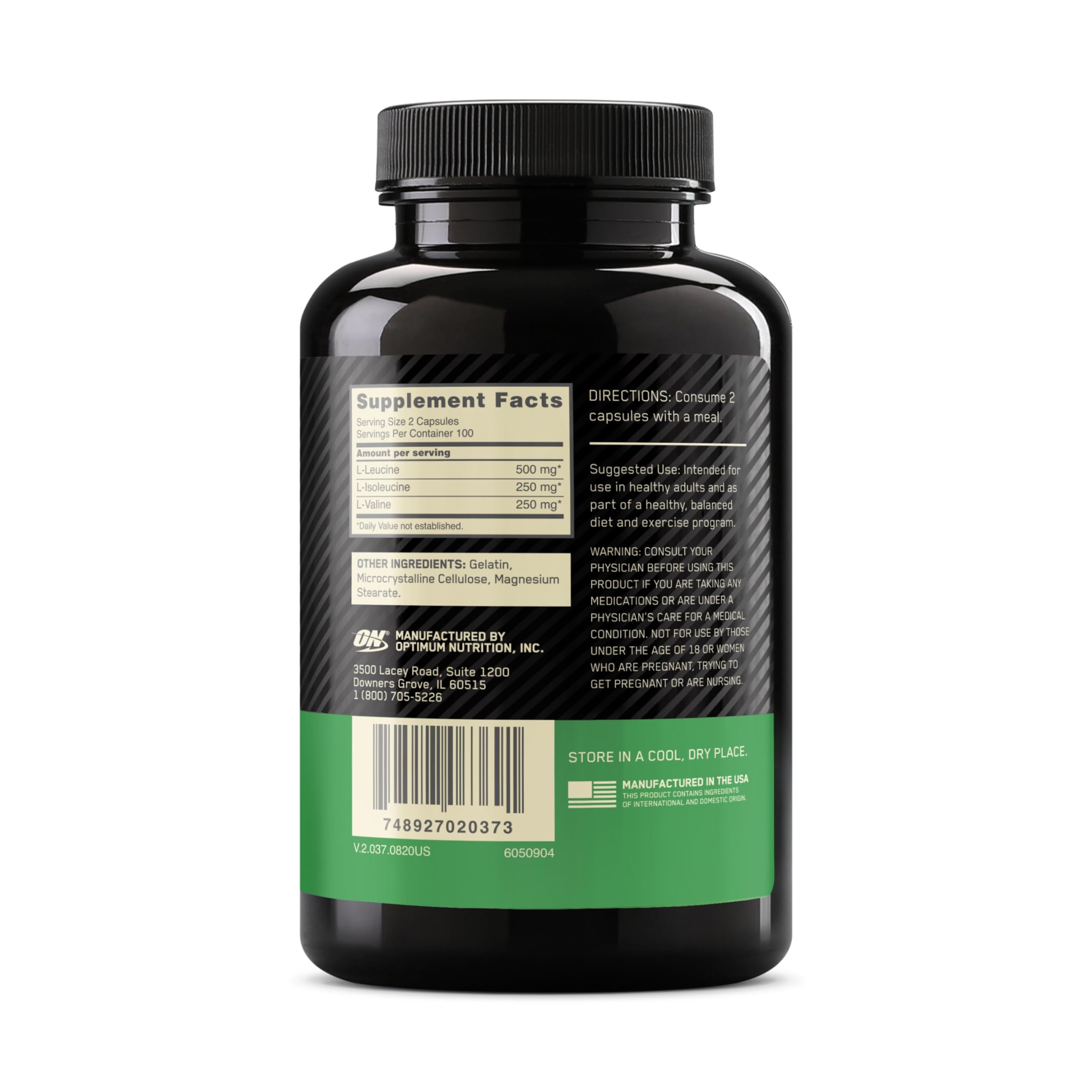 Foto 7 | Suplemento De Aminoácidos De Cadena Ramificada Bcaa De Optimum Nutrition - Venta Internacional.