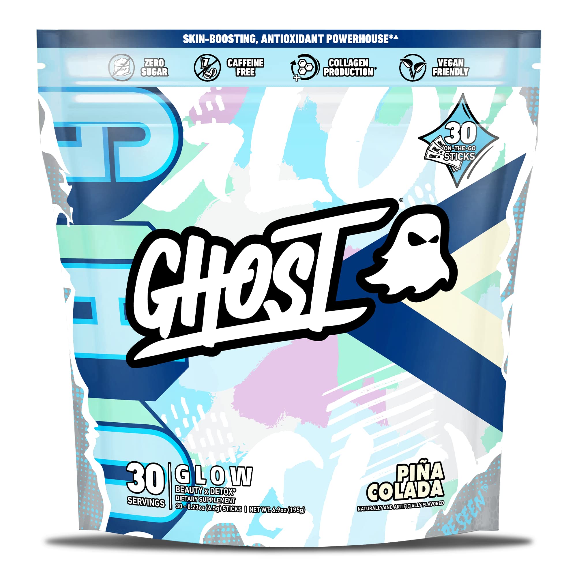 Foto 2 pulgar | Suplemento Ghost Glow Sticks Beauty & Detox, 30 Paquetes, Piña Colada - Venta Internacional.
