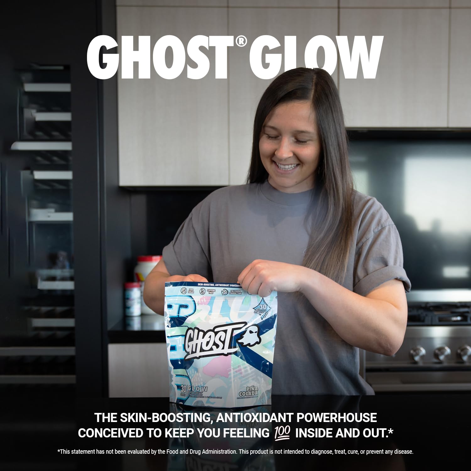 Foto 3 pulgar | Suplemento Ghost Glow Sticks Beauty & Detox, 30 Paquetes, Piña Colada - Venta Internacional.